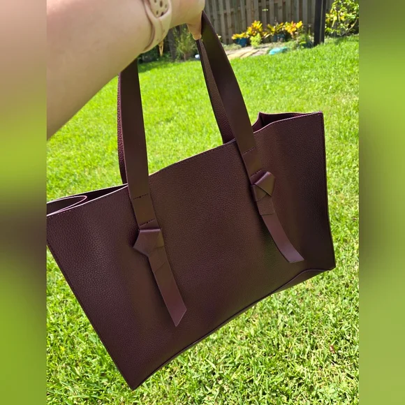 Rachel Zoe Burgundy Pebbled Leather Computer Tote – NWT - Picture 3 of 9